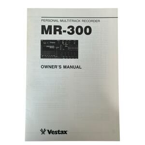 Vestax MR-300 Personal Multitrack Recorder Owner's Manual Original '92 Paperback